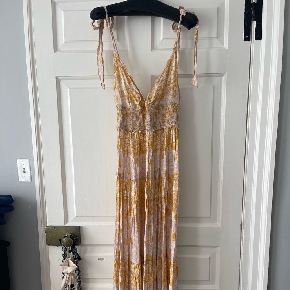 Sleeveless Yellow Floral Maxi Dress